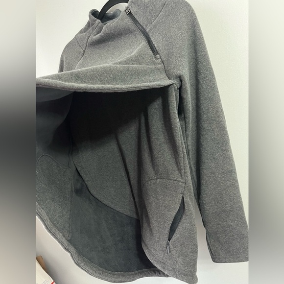 Athleta Sz Medium Cozy Karma Asym Pullover dark gray 1/4 zip - Picture 10 of 14